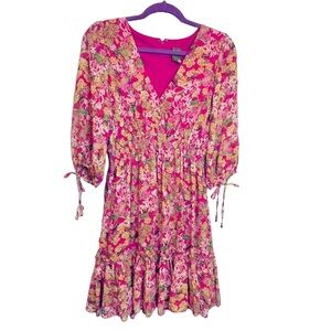 Taylor Pink Ruffled Smocked A-line Dress‎ Cottage Core